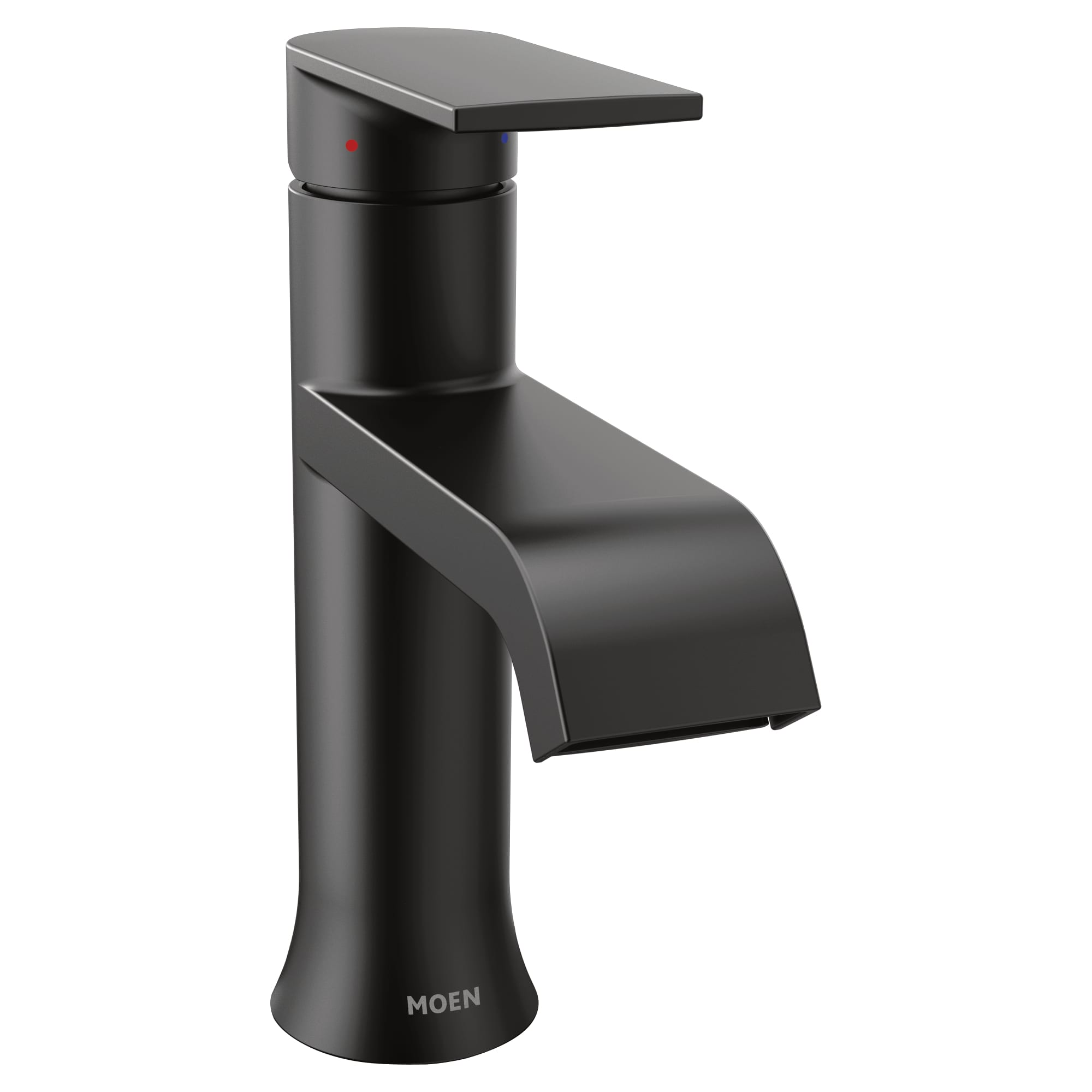 3/8" Compression 5-7/8" x 7-3/8" Metal Matte Black 1-Handle High Arc Bathroom Faucet | MON6702BL
