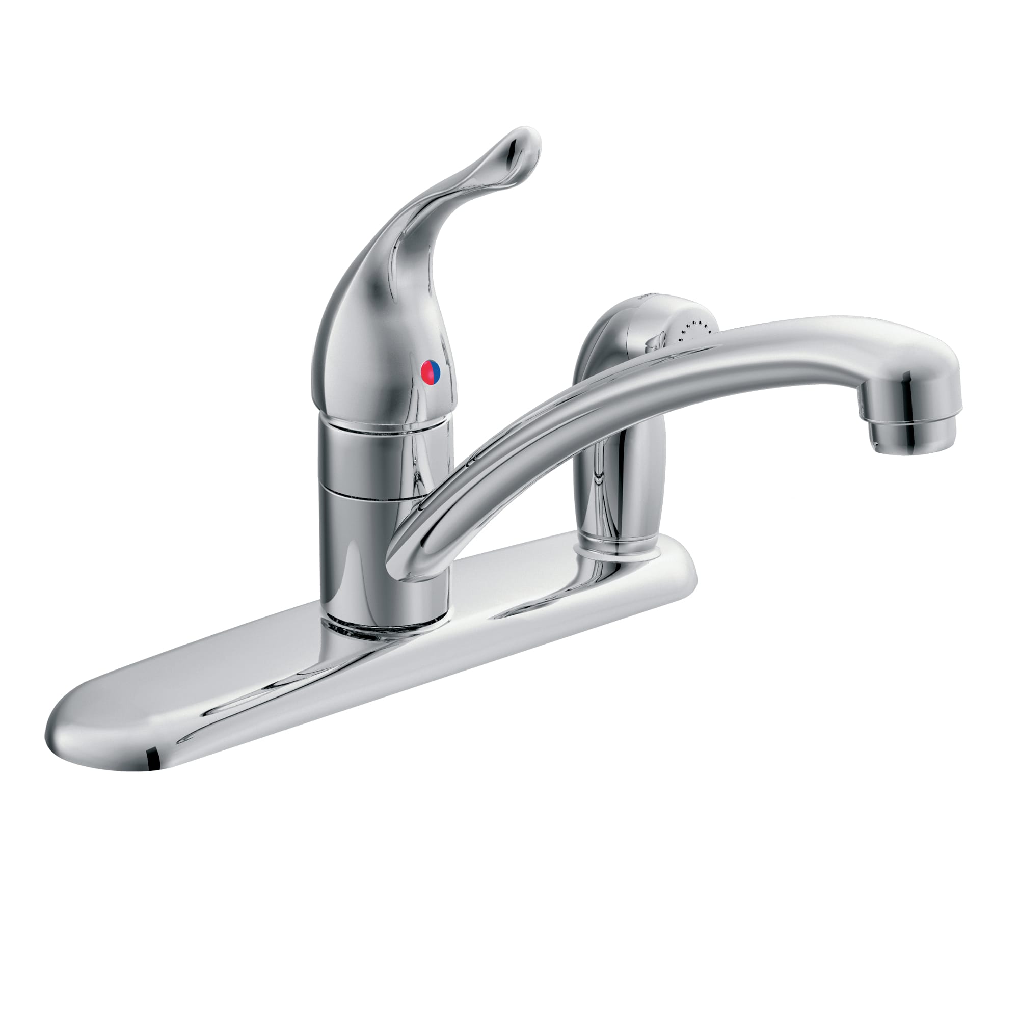 3/8" Compression 8-1/2" Metal Chrome 1-Handle 1-1/8" Deck Kitchen Faucet | MON67434