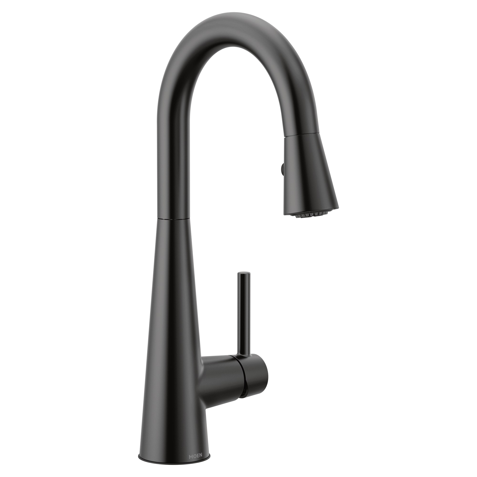 3/8" Compression 14-1/2" Metal Matte Black 1-Handle High Arc Pulldown Bar Faucet | MON7664BL