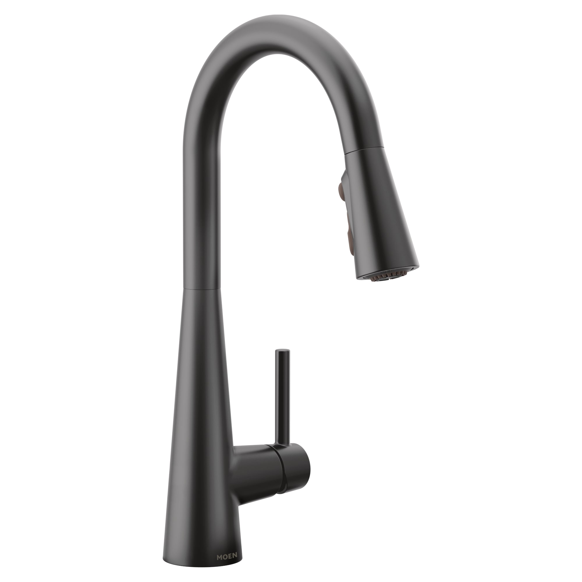 3/8" Compression 15-9/16" Metal Matte Black 1-Handle High Arc Pulldown Kitchen Faucet | MON7864BL