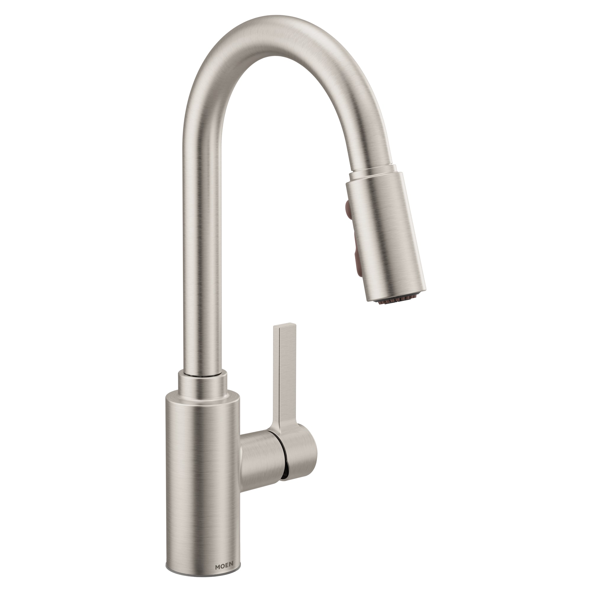3/8" Compression 16" Metal Spot Resist Stainless Steel 1-Handle High Arc Pulldown Kitchen Faucet | MON7882SRS