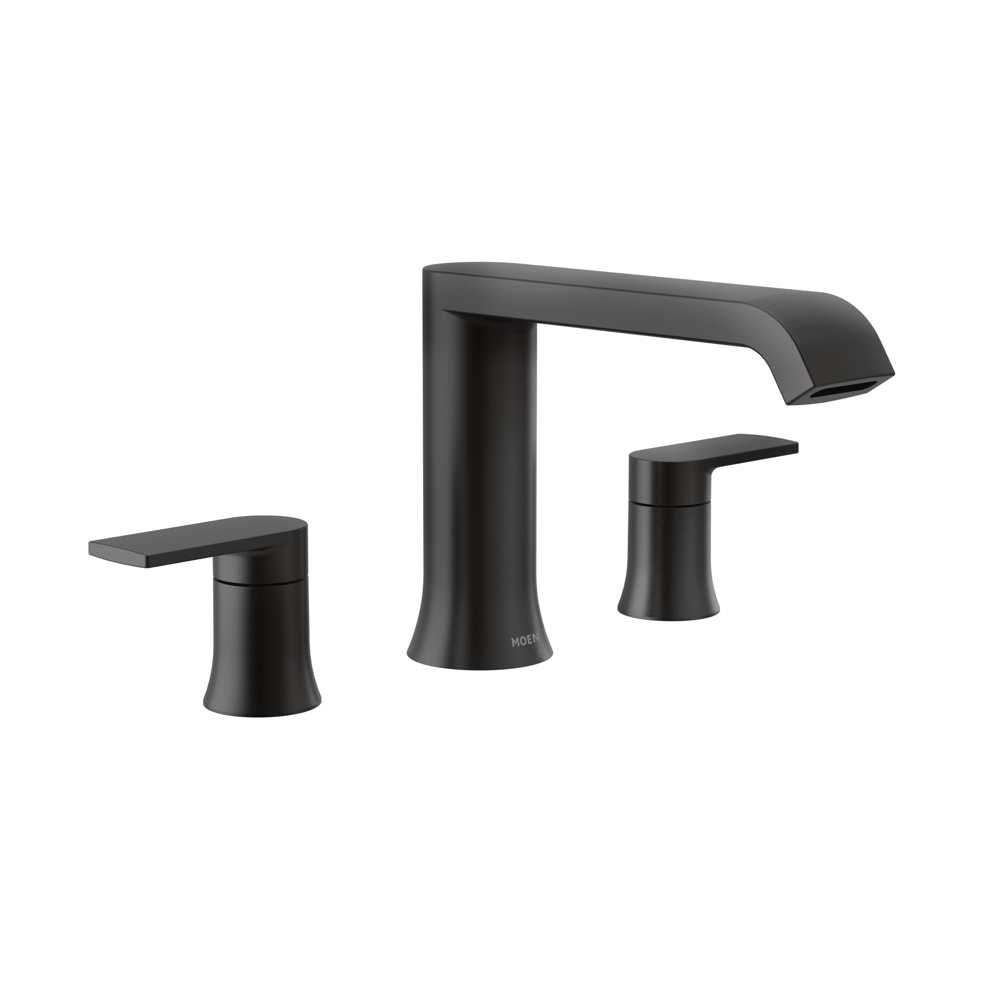 6-15/16" Metal Matte Black 2-Handle Low Arc Roman Tub Faucet | MONT908BL