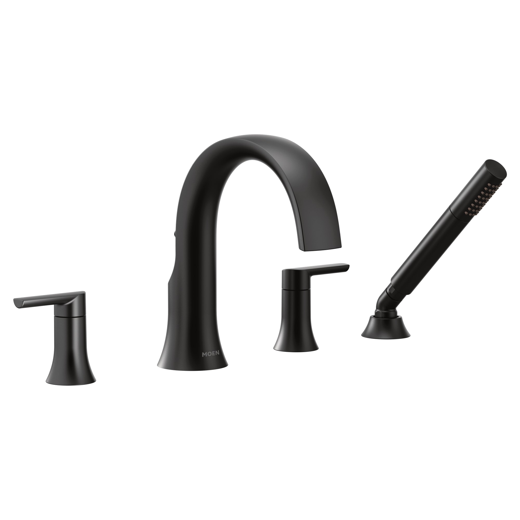 1/2" 10-1/4" Metal Matte Black 2-Handle High Arc Roman Tub Faucet | MONTS984BL