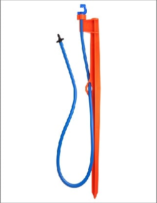 0.195" Barb Blue/Orange 24" Clip Stake Assembly | MXJBME24B