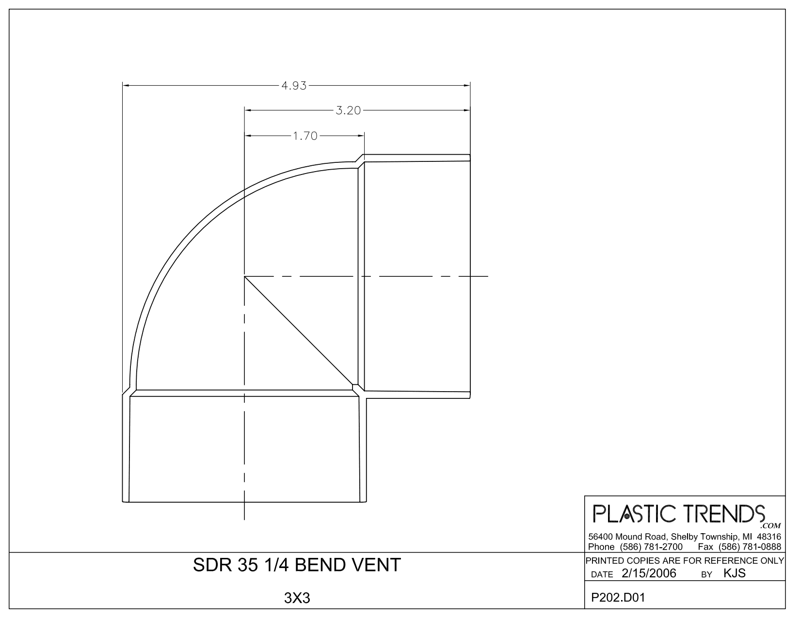 3" Hub White PVC 90 degree 1/4 Bend Solvent Weld Sewer Elbow