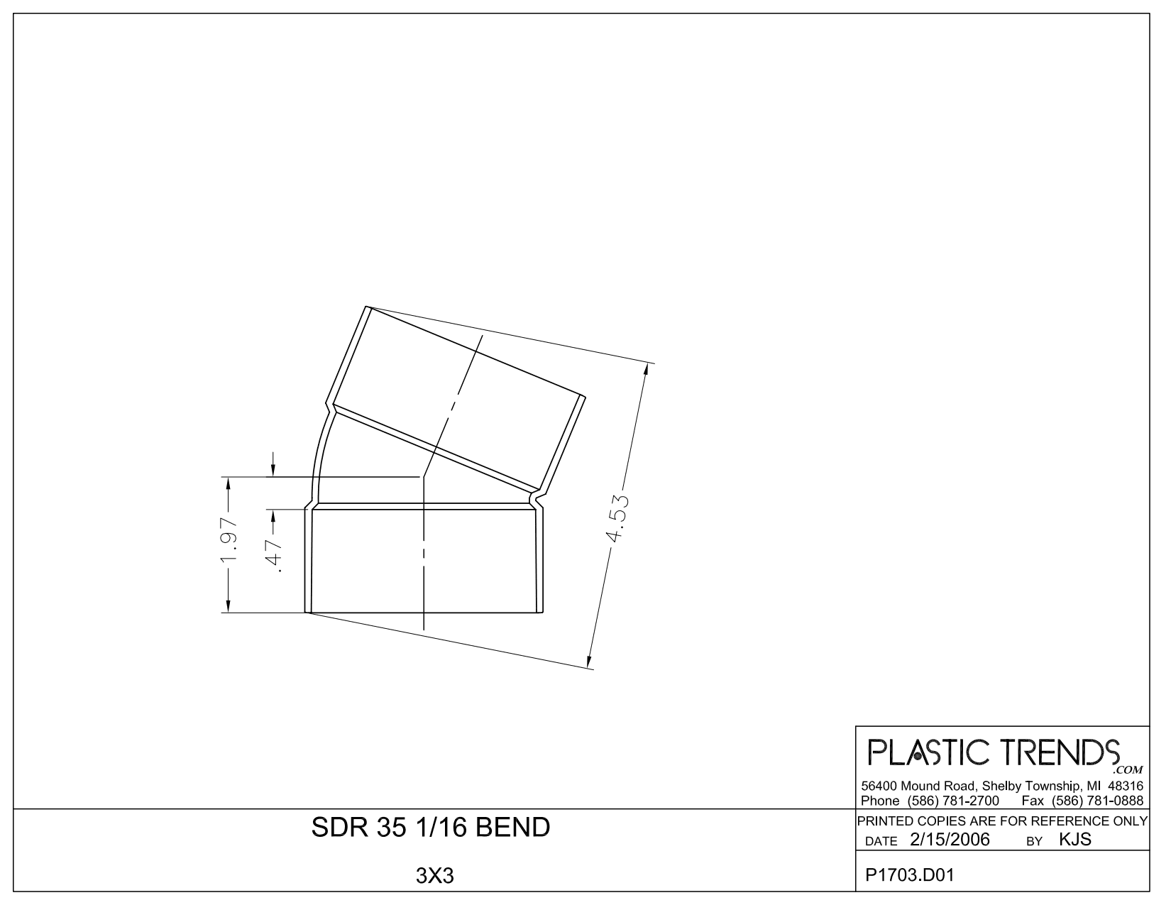 3" Hub White PVC 22-1/2 deg 1/16 Bend Solvent Weld Street Elbow