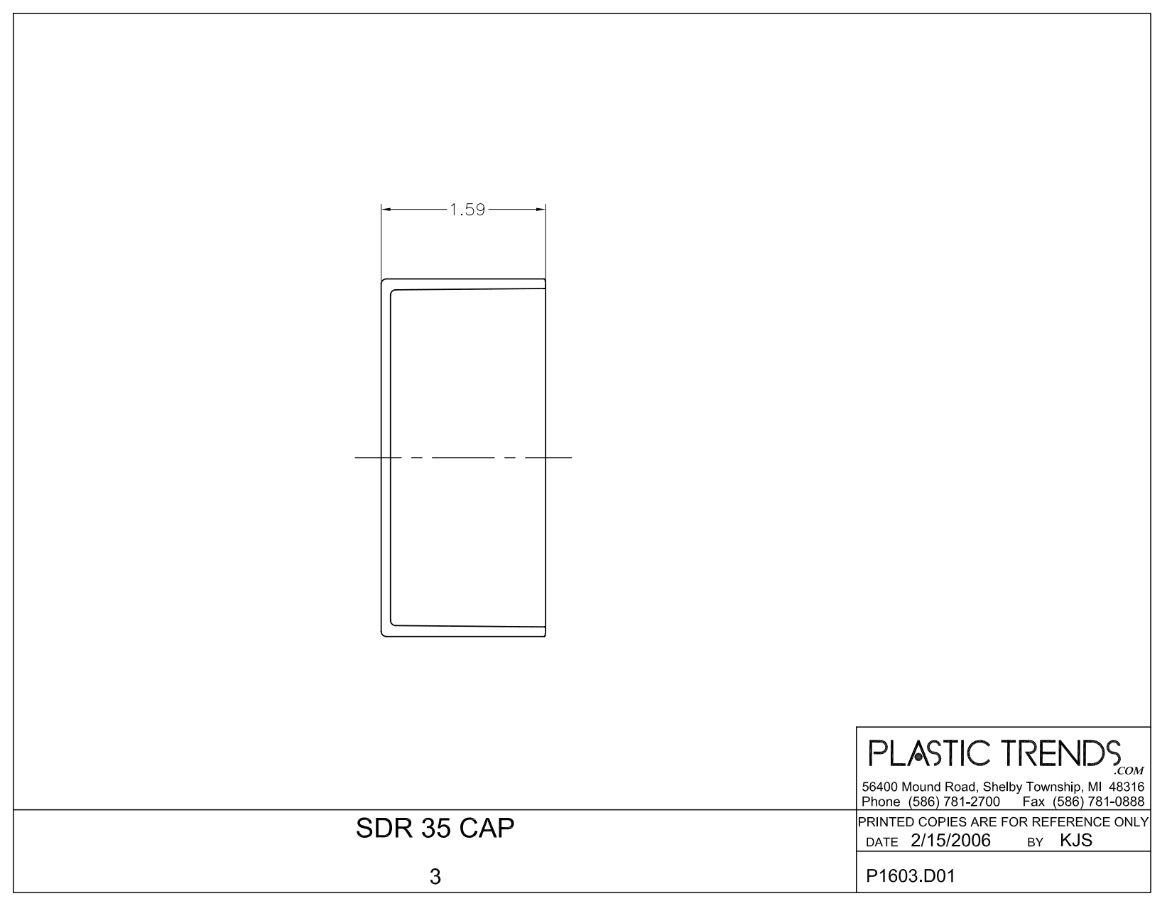 3" Hub White PVC Solvent Weld Drain Cap | NDP3P06