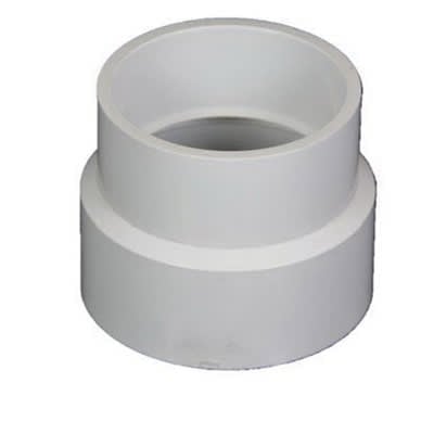 4" DWV Hub x S&D Hub White PVC DWV to Sewer and Drain Solvent Weld Adapter | NDP3P16