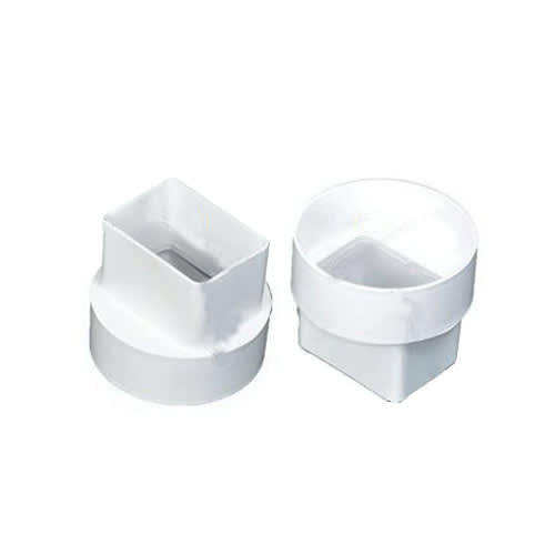 3" x 4" x 4" Hub White PVC Solvent Weld Downspout Adapter | NDP9P09