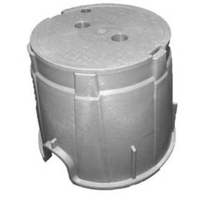10" Round Gray Box Electric Pro-Spec Corrugated with Overlapping Gray Cover Valve Box | NDB312BCELEC