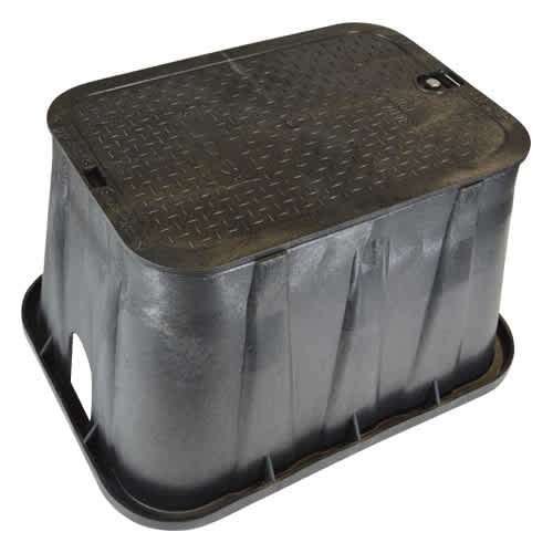 Valve Box, 14" x 19" Rectangular HDPE Black Irrigation Control Valve Pro-Spec Corrugated