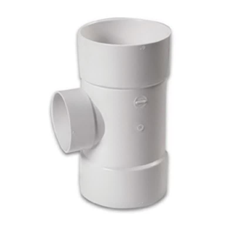 Sanitary Tee, 6" x 6" x 4"Hub PVC P Series SDR-35 Solvent Weld
