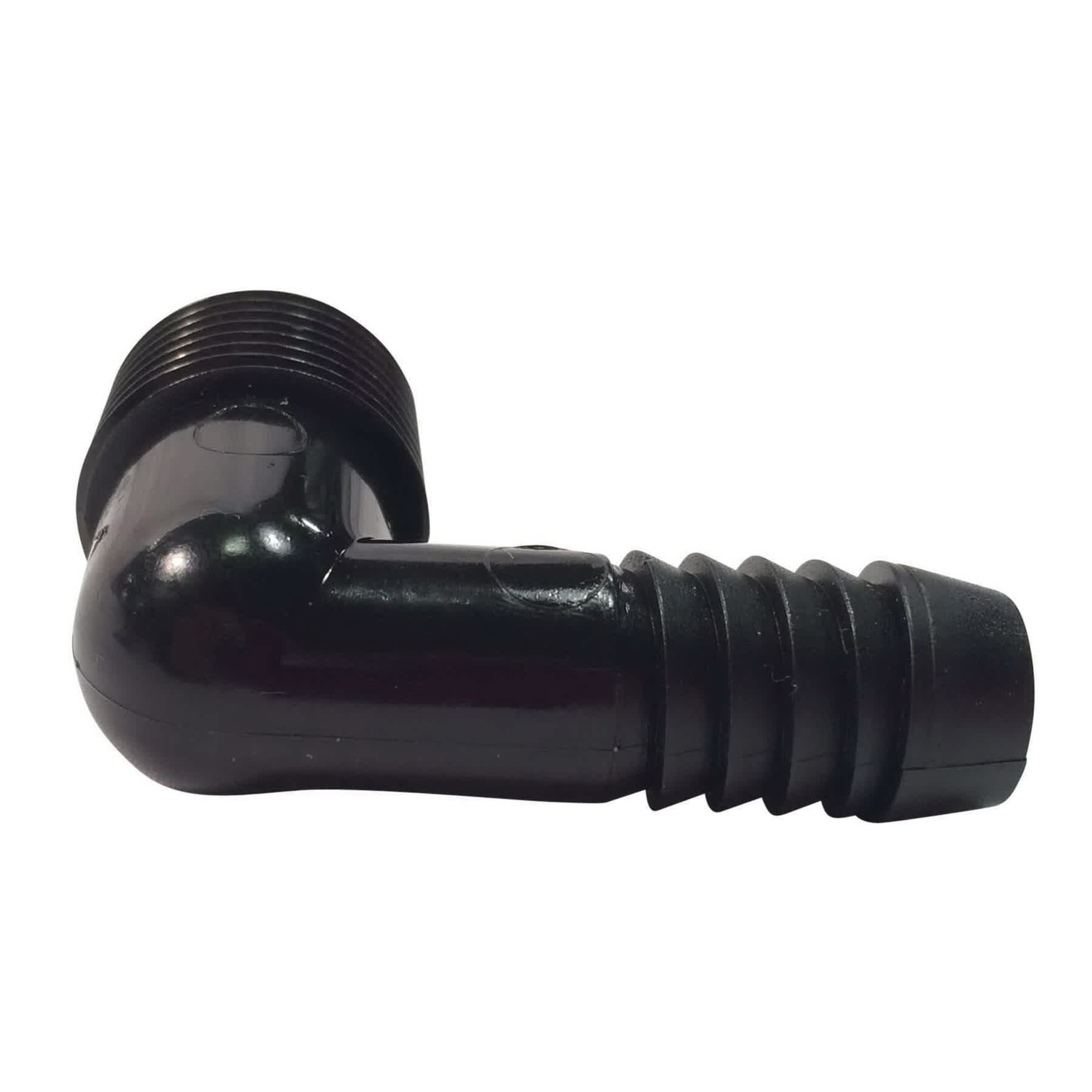 1/2" MNPT x Spiral Barb Black 90 Degrees Elbow | NDSSBEL050