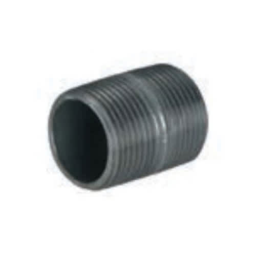 1-1/4" x 2" MNPT Black Steel Schedule 40 Pipe Nipple | NPB012X02