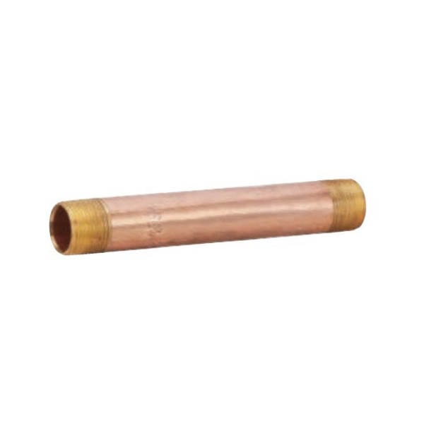 3/8" x 2" Male Threaded Lead-Free Brass Schedule 40 Pipe Nipple | NPZ003X02