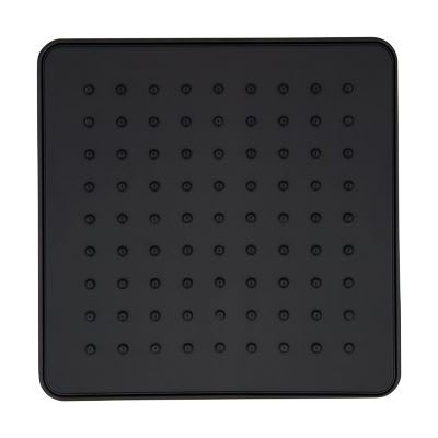 1/2" NPT 7" x 7" x 27/32" Brass Ball Joint Matte Black Square Raincan Showerhead | PPF973228B