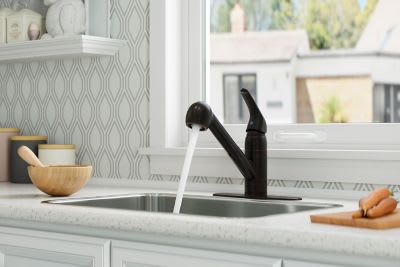 1/2" NPSM 10" x 9-7/8" Brass Tuscan Bronze 1-Handle Pfirst Series Pull-Out Kitchen Faucet | PPFG13310YY