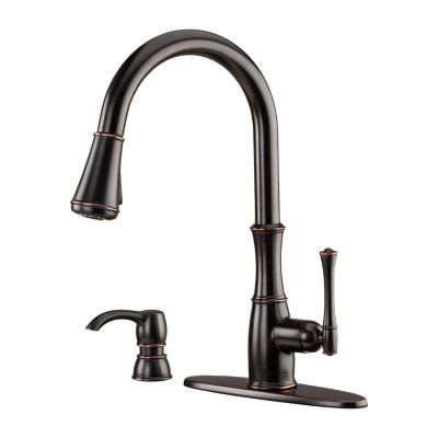 3/8" Female Threaded 16-15/16" Zinc Tuscan Bronze 1-Handle Wheaton Series Pull-Down Kitchen Faucet | PPFGT529WH1Y