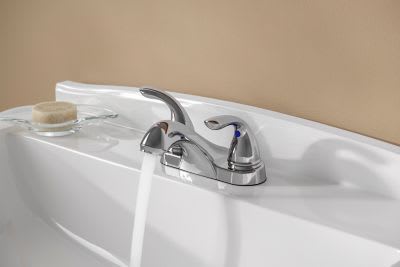 9-5/16" x 3-1/2" Metal Polished Chrome 2-Handle Pfirst Series Centerset Bathroom Faucet | PPFLG1436100