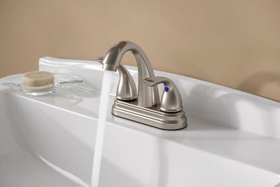 1/2" NPSM 9-11/32" x 5-15/16" Metal Brushed Nickel 2-Handle Pfirst Series Centerset Bathroom Faucet | PPFLG148700K