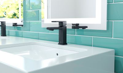1/2" NPSM 5-15/16" x 1-9/16" Metal Matte Black Deckard Series Single Control Bathroom Faucet | PPFLG42DAPB