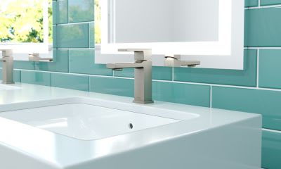 1/2" NPSM 5-15/16" x 1-9/16" Metal Brushed Nickel Deckard Series Single Control Bathroom Faucet | PPFLG42DAPK