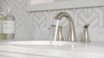 6-23/32" Metal Brushed Nickel 2-Handle Weller Series Widespread Bathroom Faucet | PPFLG49WR0K