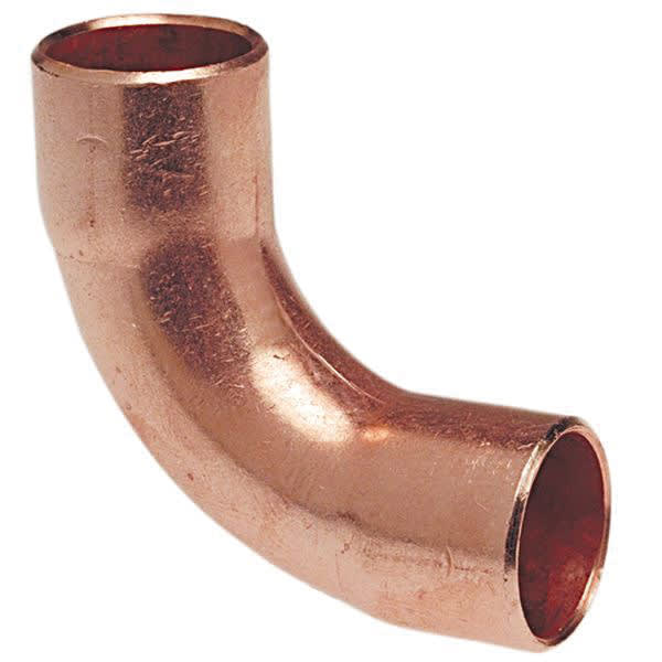 1-1/4" Solder Cup Copper 607LT Series Long Radius 90 Degrees Street Elbow | SFC90LT012