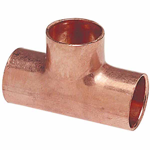 1" x 3/4" x 1/2" Solder Cup Copper 611RR Series Tee | SFCT124