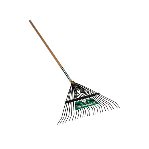 Steel 54" Wood Handle 24 Tines Spring Brace Rake | STR40902