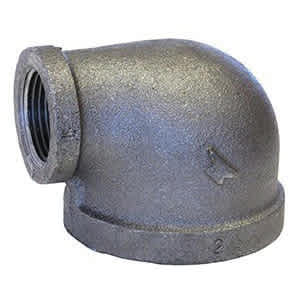 1" x 1/2" FNPT Black Malleable Iron 90 Degrees 1101R Series Domestic Elbow | TFB90F130D