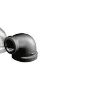 1" x 1" x 1/2" Female Threaded Black Malleable Iron 90 Degrees Reducing Elbow | TFB90F130