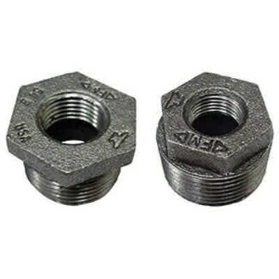 3/4" x 1/2" FNPT x MNPT Black Malleable Iron 383 Series Domestic Bushing | TFBBH101D