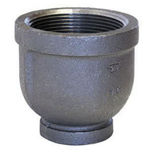 1" x 1/2" FNPT Black Malleable Iron 1125 Series Domestic Reducing Coupling | TFBBR130D