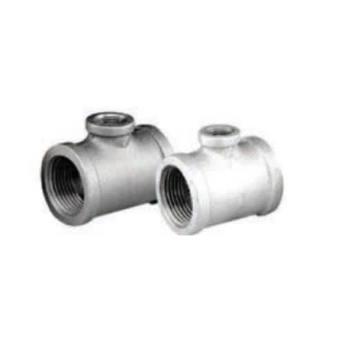 1" x 1/2" x 1" Female Threaded Black Malleable Iron 3 Sides Pipe Reducing Tee | TFBT010X005X010