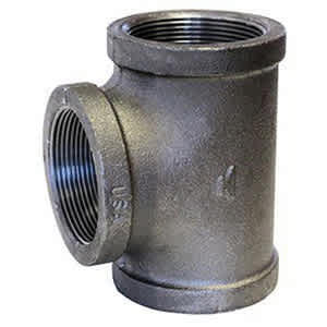2" FNPT Black Malleable Iron Schedule 40 1105 Series Domestic Tee | TFBT020D