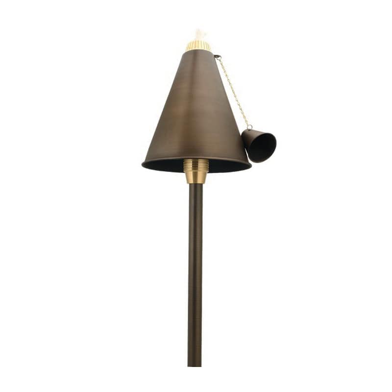 2 W GU5.3 3000K T3 LED Weathered Brass Solid Brass Odyssey Series Tiki Torch Area Light | UNI1B1212