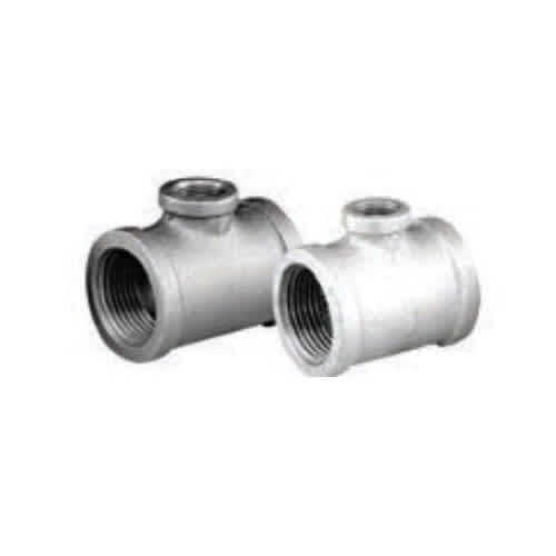2" x 2" x 1" Female Threaded Black Malleable Iron 2 Sides Pipe Reducing Tee | TFBT249