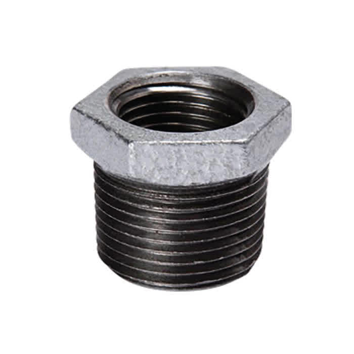 3/8" x 1/4" Male x Female Threaded Galvanized Malleable Iron Reducing Bushing | TFGBH052
