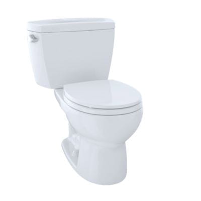 26-3/8" x 14" x 14-5/8" Vitreous China Cotton White Round Front Eco Drake Series Toilet Bowl | TOTC743E01