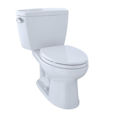 28-1/8" x 14" x 16-1/8" Vitreous China Cotton White Elongated Front Eco Drake Series Toilet Bowl | TOTC744EF1001