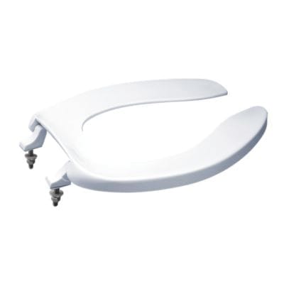 18-5/8" x 14-3/4" Cotton White Polypropylene Open Front Toilet Seat | TOTSC53401