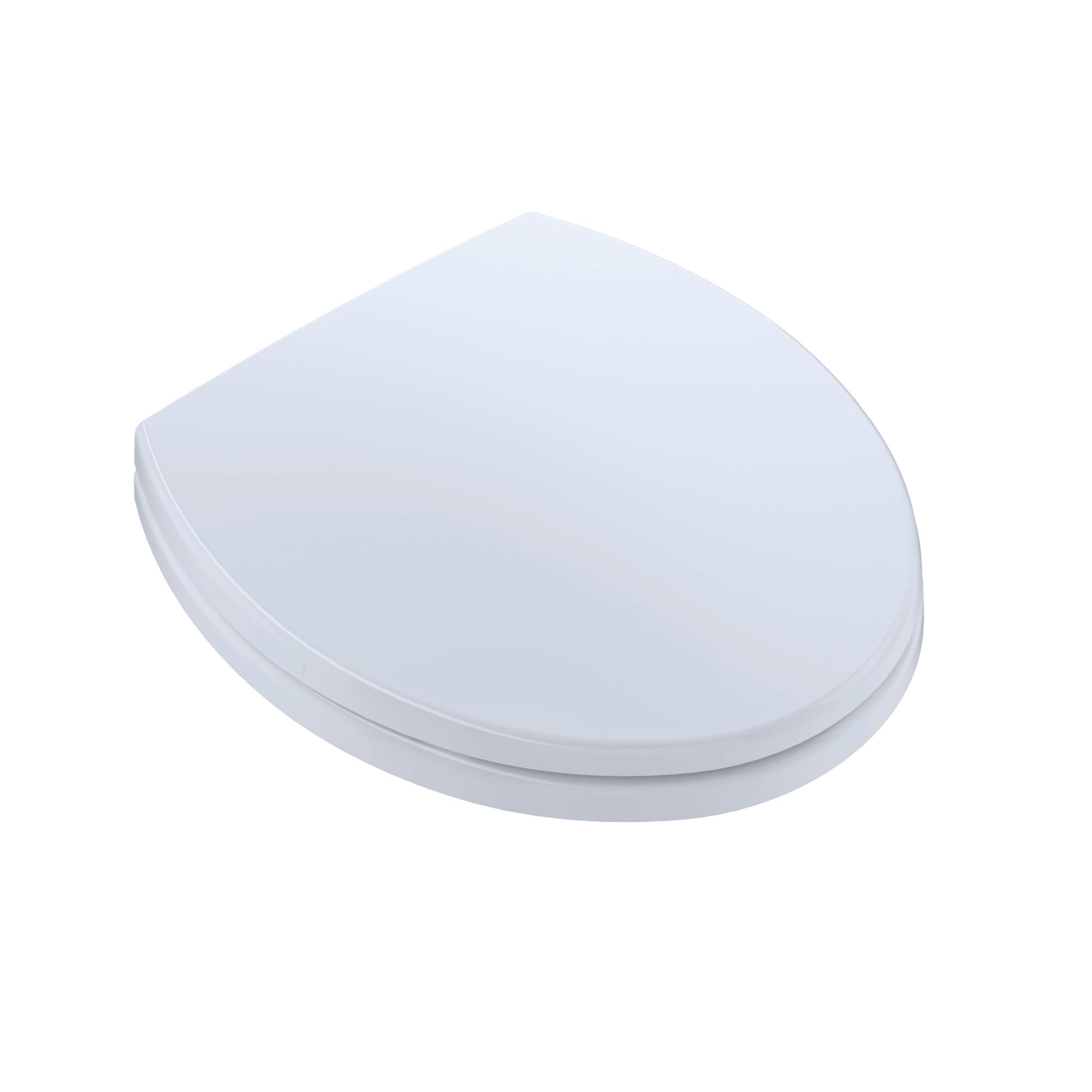 16-1/2" x 14" Cotton White Polypropylene with Cover For Round Front Toilet Bowls SoftClose Series Round Front Toilet Seat | TOTSS11301