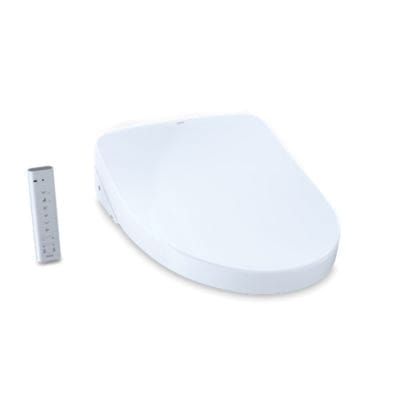 20-15/16" x 15-1/16" x 4-13/16" Cotton White Plastic with Cover For Aquia Washlet+ S550E Series Contemporary Elongated Bidet Seat | TOTSW3056AT4001
