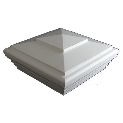 2-3/4" Vinyl White Classic Post Cap | VCNECC4W