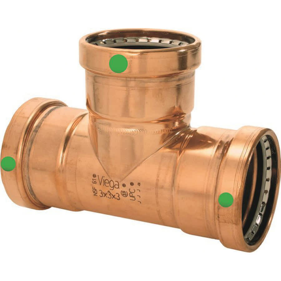 4" x 4" x 1-1/2" Press 0918XL Series Tee | VGA20808
