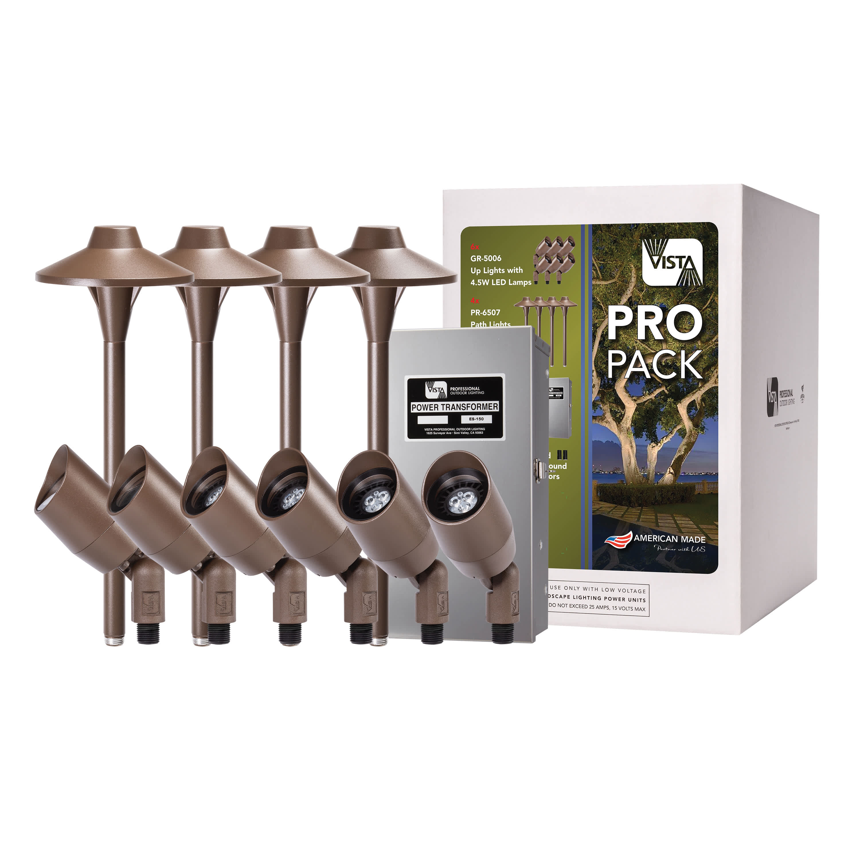Bi-Pin G4 MR-16 LED Dark Bronze Die-Cast Aluminum 36 Degrees Beam Up and Accent Light Kit | VISPACK2DZ