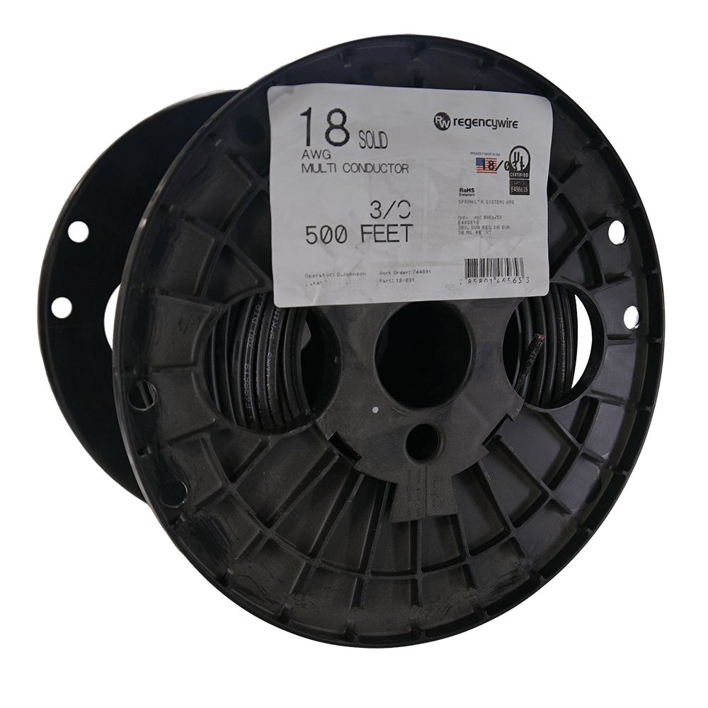 18/3 500' PVC Black Irrigation Multi-Conductor Control Cable | WIC1803500
