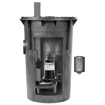 1/2 hp 120 V 80 gpm 4" Inlet with Combo Hub Simplex Sewage Pump Package | MCD6192130