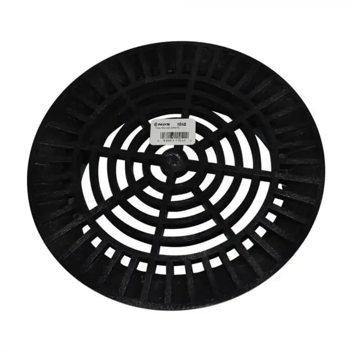 10" Round HDPE Black Flat Grate | NDS1040